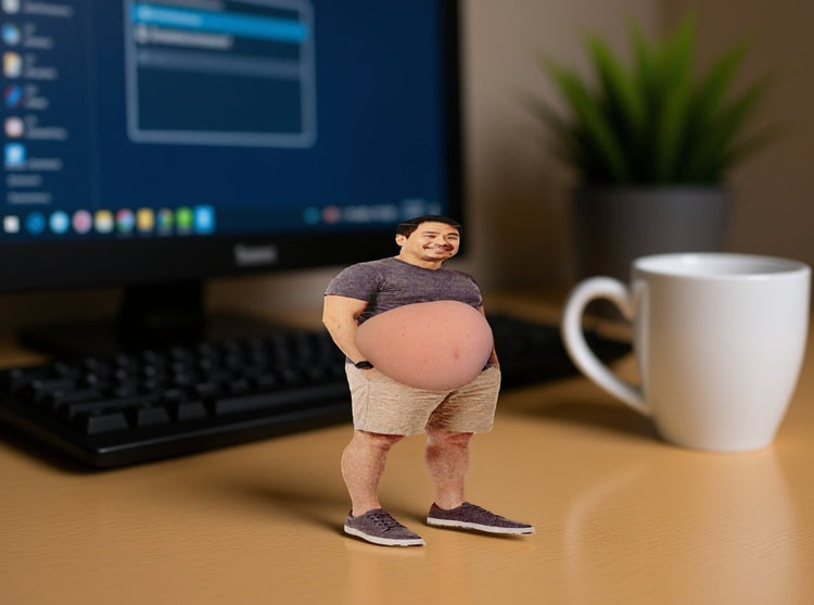 👨🏻 Dad Bod Squishy Fidget Toy - Stress Relief Belly Popper - CUSTOMIZABLE - Pip & Purlie