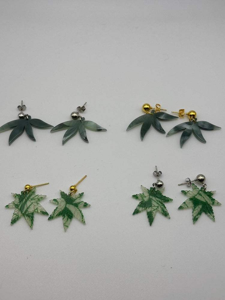 Happy Leaves Earrings | 420 - Friendly Jewelry | Gold & Silver Hardware | Stylish or Gag Gift - Pip & Purlie