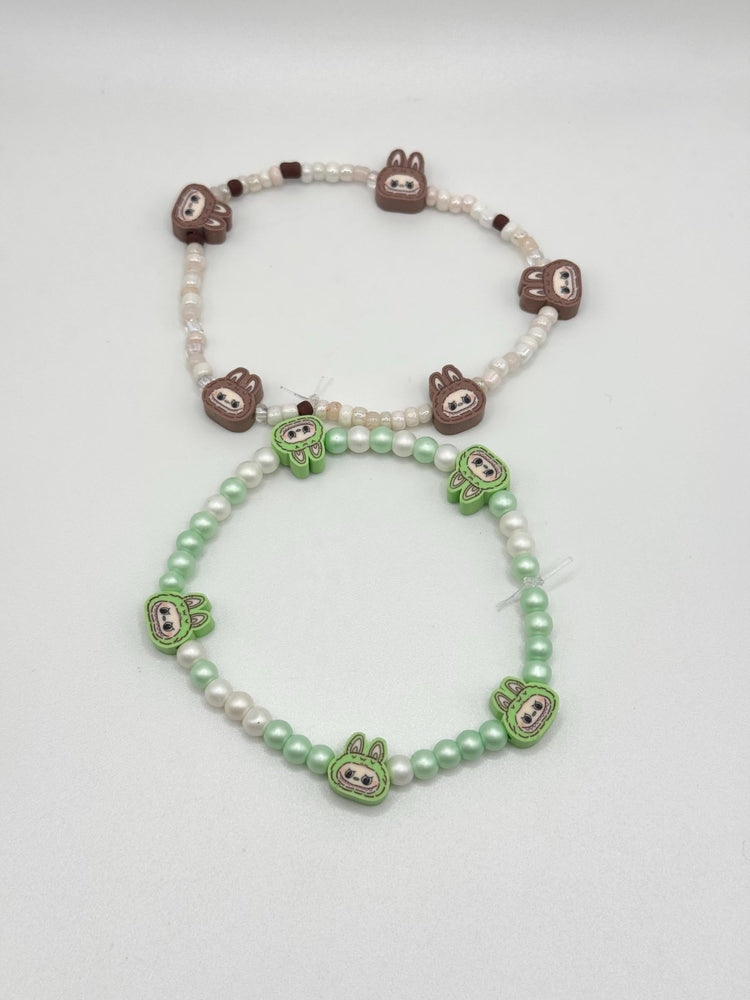 Monster Clay Bead Stretchy Bracelet: Playful Kawaii Style - Pip & Purlie