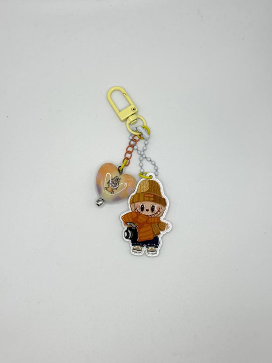 Monster Keychain with Heart Bead Accent - Pip & Purlie