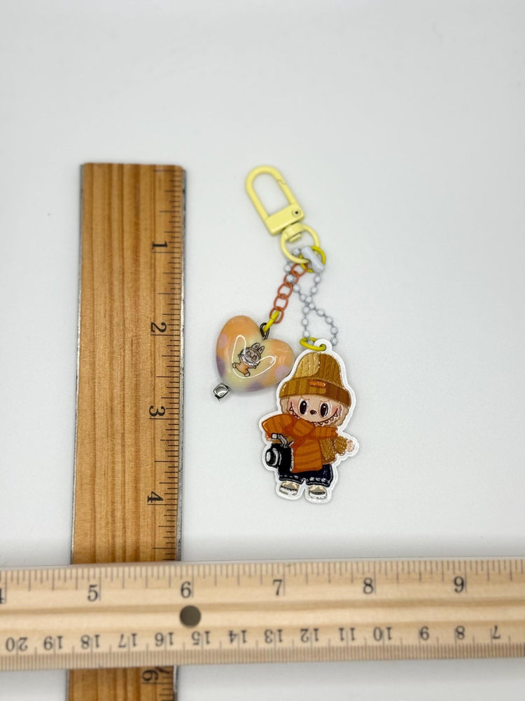 Monster Keychain with Heart Bead Accent - Pip & Purlie