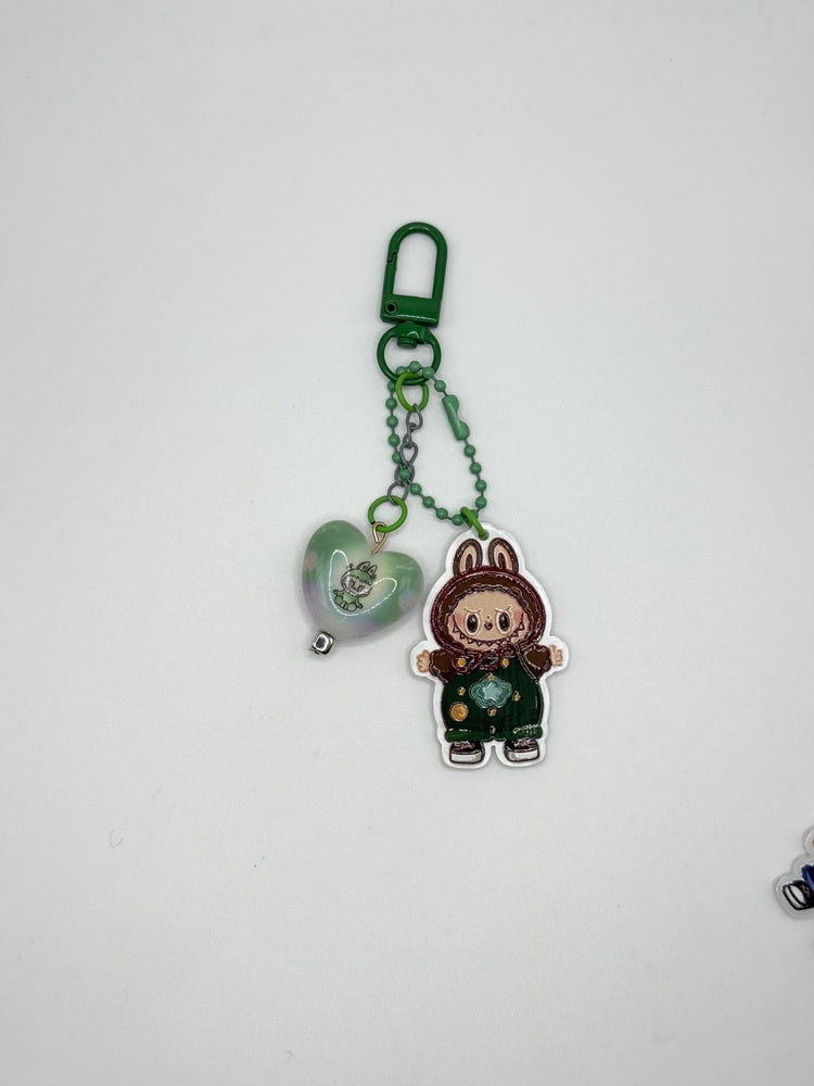 Monster Keychain with Heart Bead Accent - Pip & Purlie