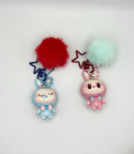 Monster Keychain with Light: Kawaii Key Ring - Pip & Purlie