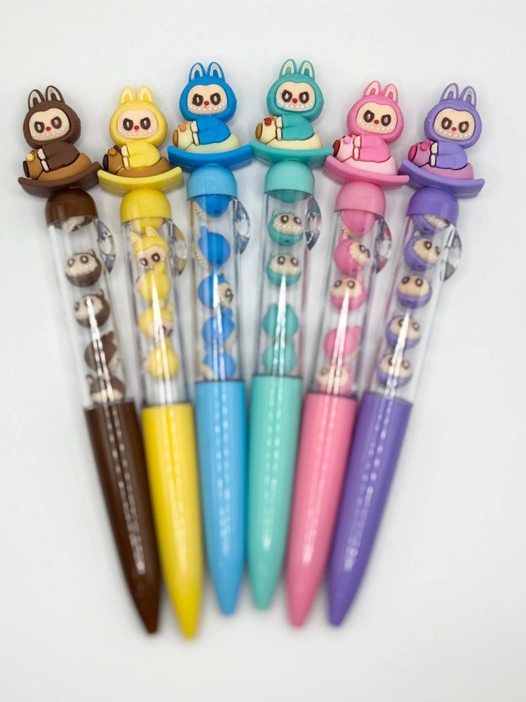 Monster Shaker Pen: Kawaii Mini Monster Heads, Black Ink - Pip & Purlie