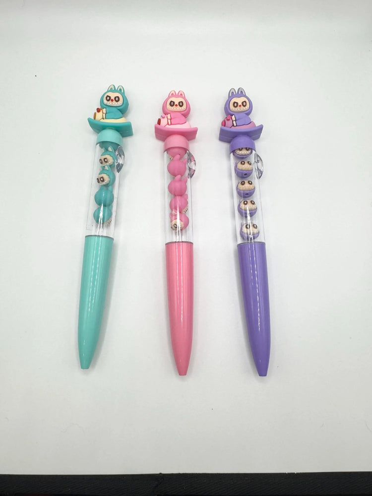 Monster Shaker Pen: Kawaii Mini Monster Heads, Black Ink - Pip & Purlie
