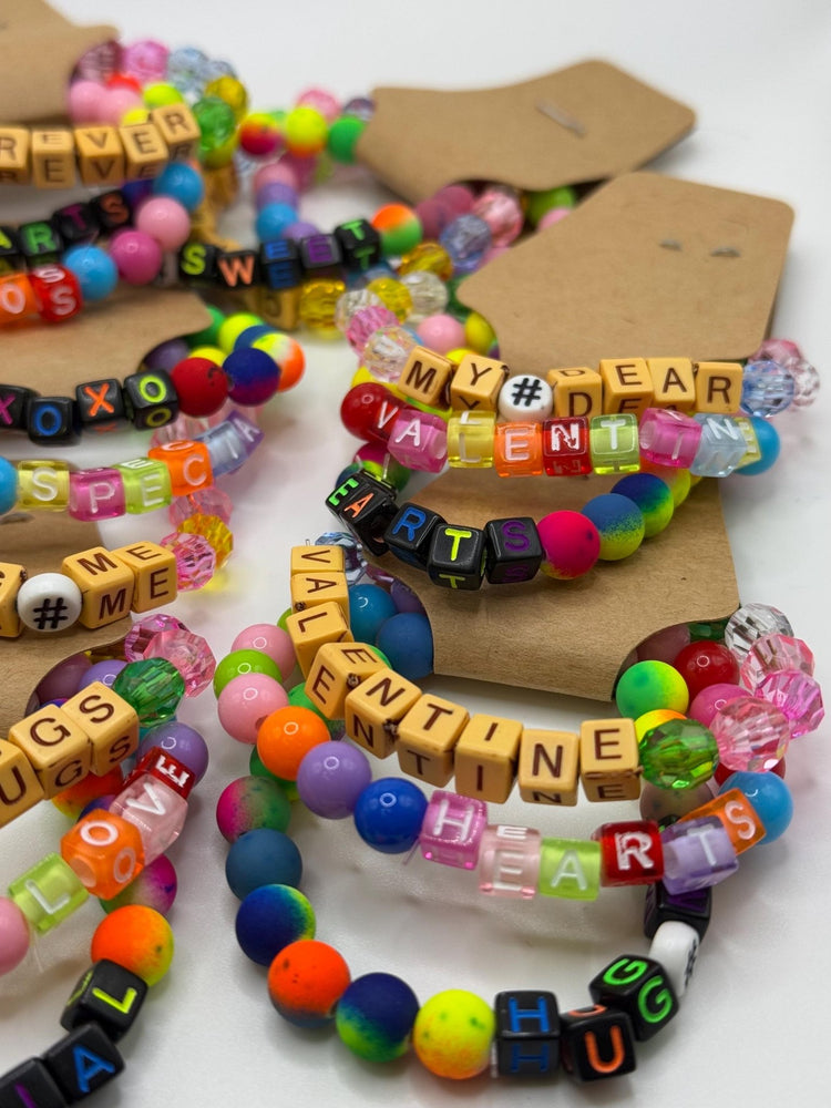 Valentine's Beaded Bracelet Set: Kids Friendship Jewelry - Pip & Purlie