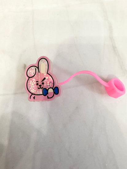 Army K-Pop Character Straw Covers | Reusable Silicone Drink Toppers - Pip & Purlie