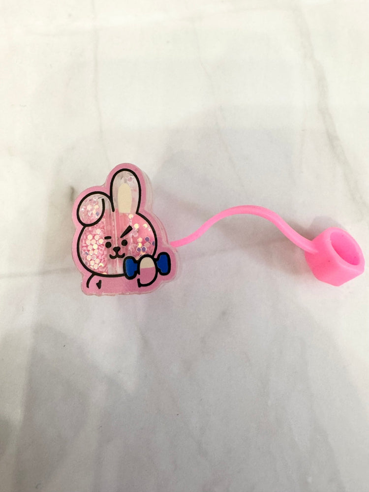 Army K-Pop Character Straw Covers | Reusable Silicone Drink Toppers - Pip & Purlie