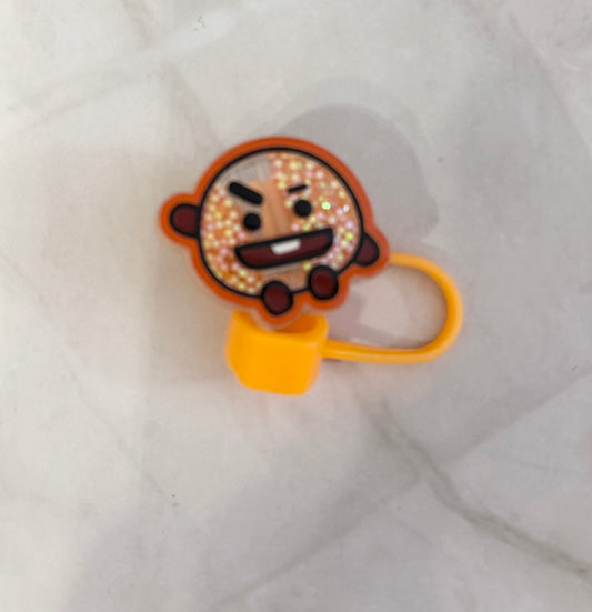 Army K-Pop Character Straw Covers | Reusable Silicone Drink Toppers - Pip & Purlie