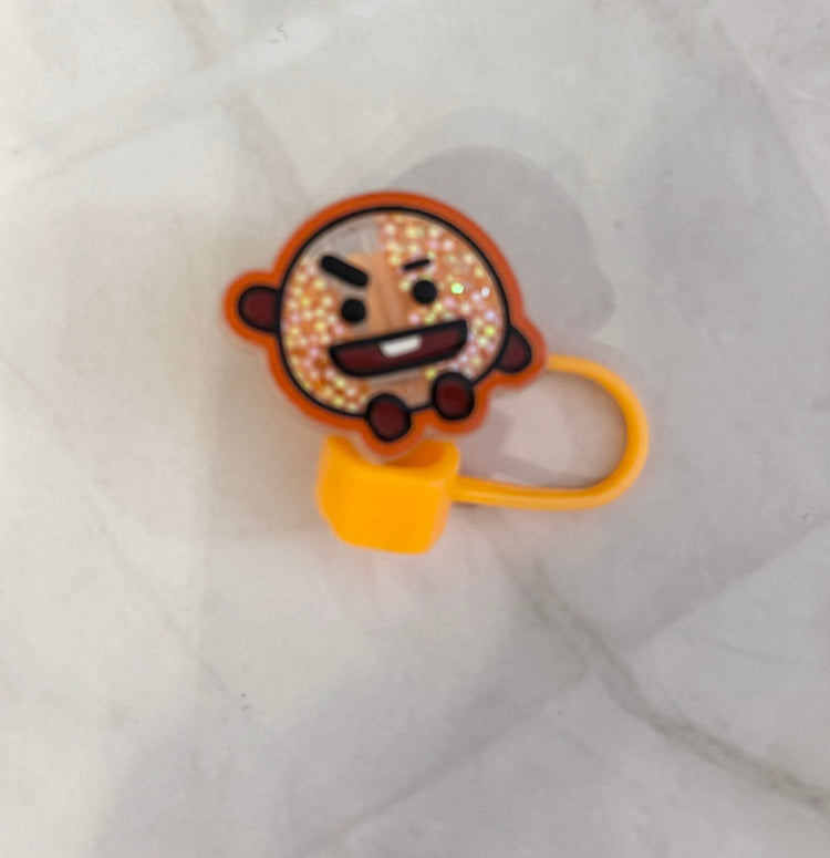 Army K-Pop Character Straw Covers | Reusable Silicone Drink Toppers - Pip & Purlie