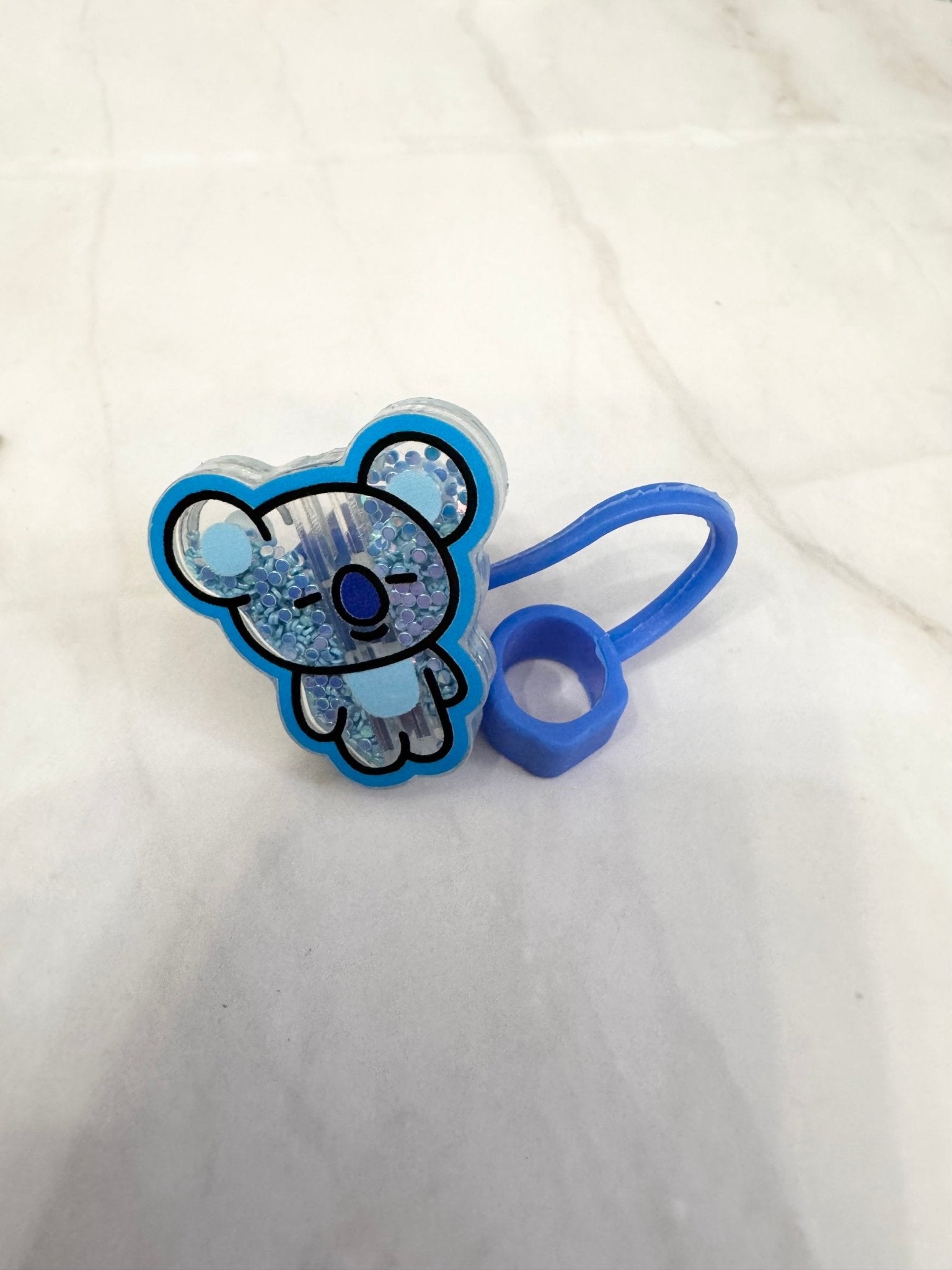 Army K-Pop Character Straw Covers | Reusable Silicone Drink Toppers - Pip & Purlie