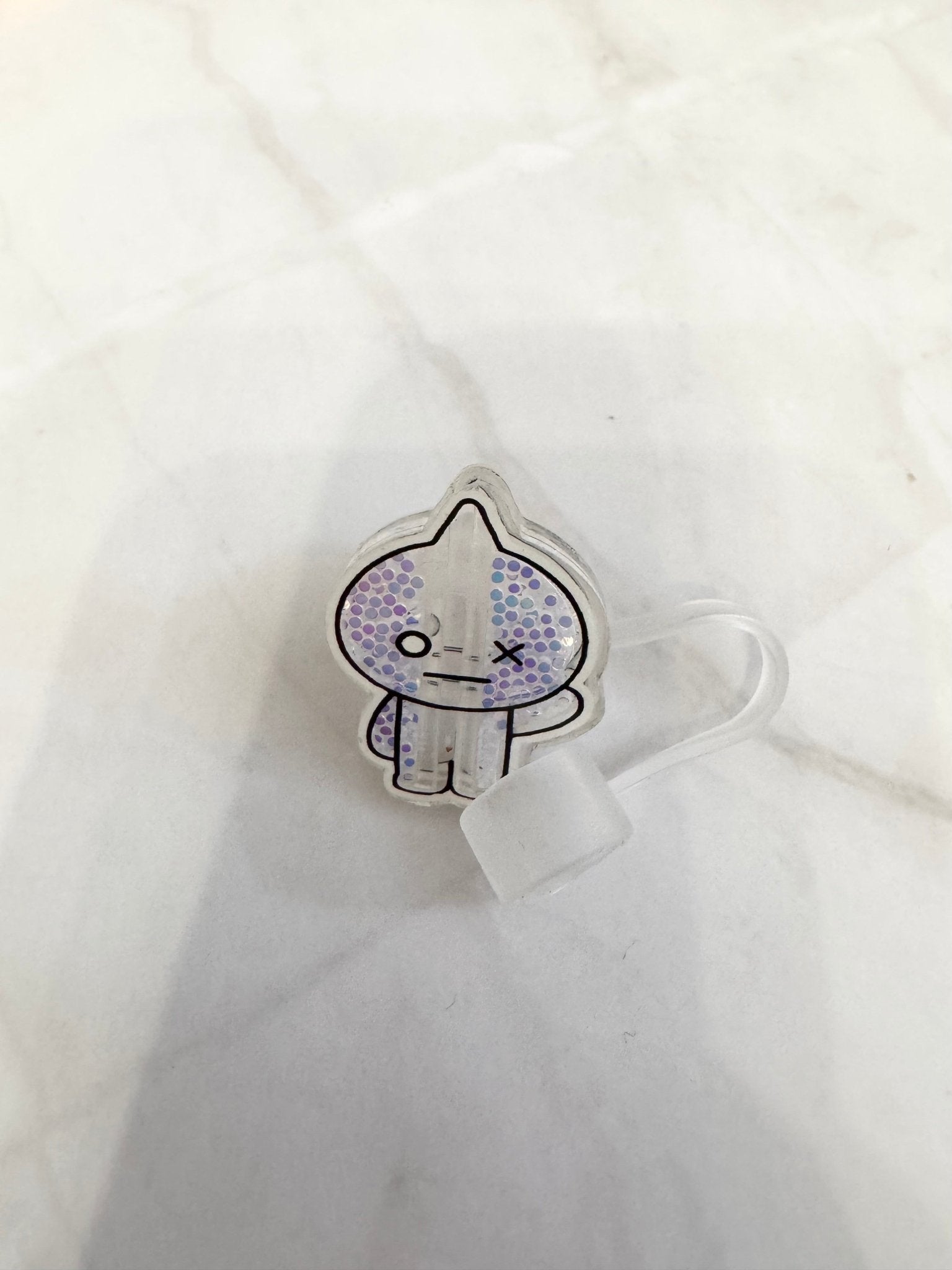 Army K-Pop Character Straw Covers | Reusable Silicone Drink Toppers - Pip & Purlie
