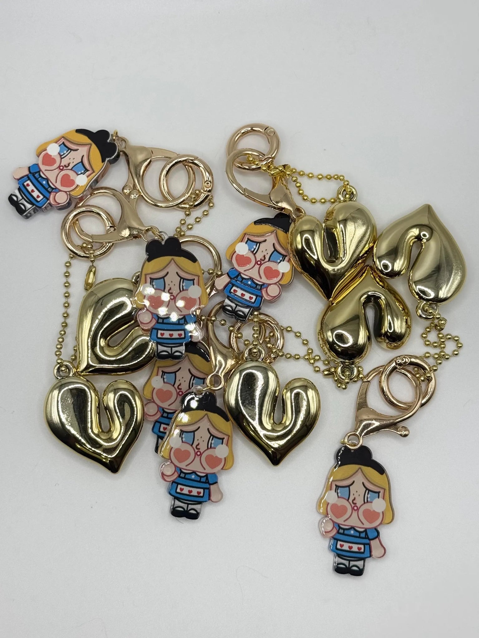 Baby Keychain with Gold Heart Accent - Pip & Purlie