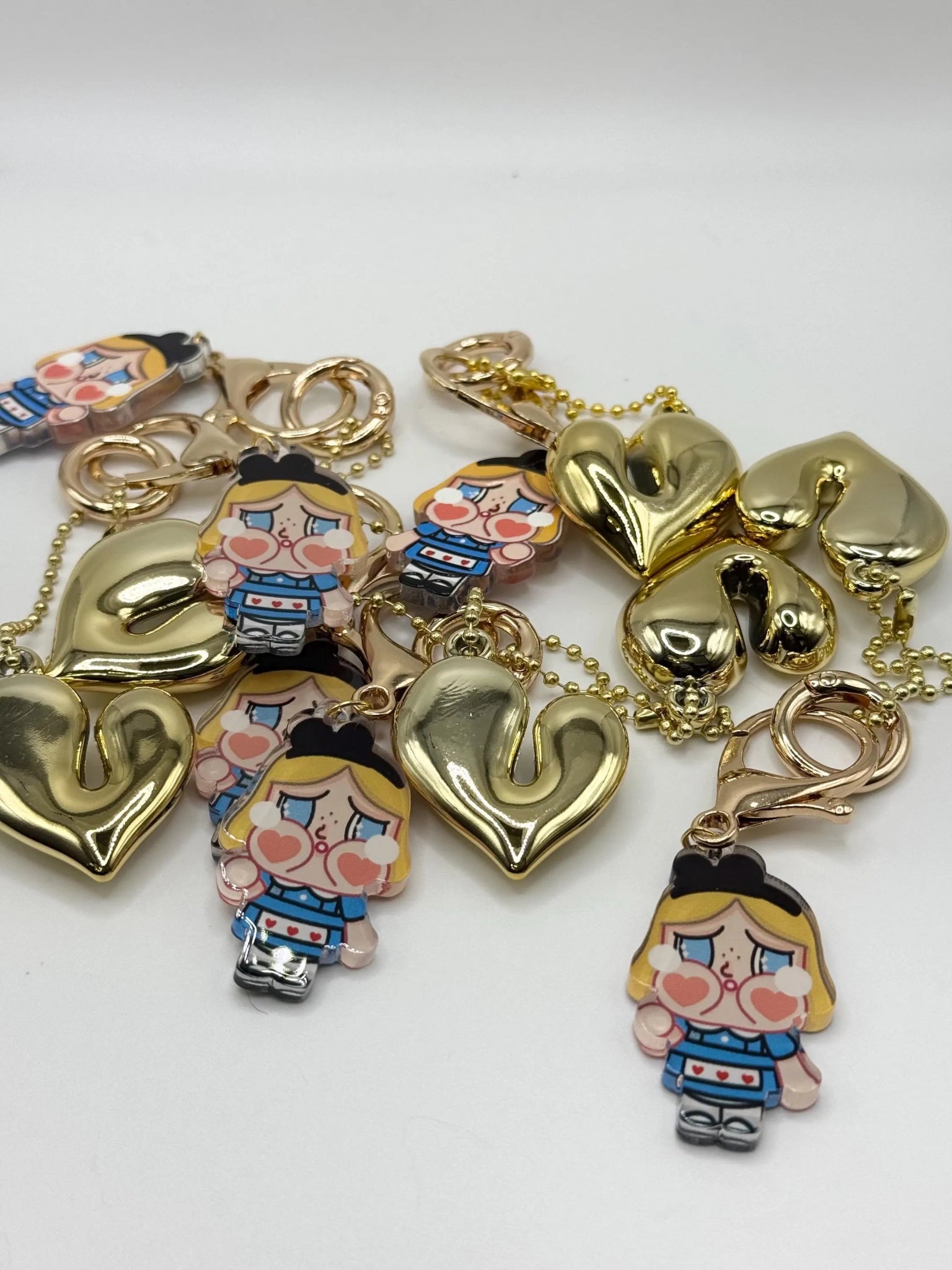 Baby Keychain with Gold Heart Accent - Pip & Purlie