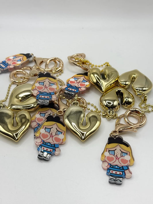 Baby Keychain with Gold Heart Accent - Pip & Purlie