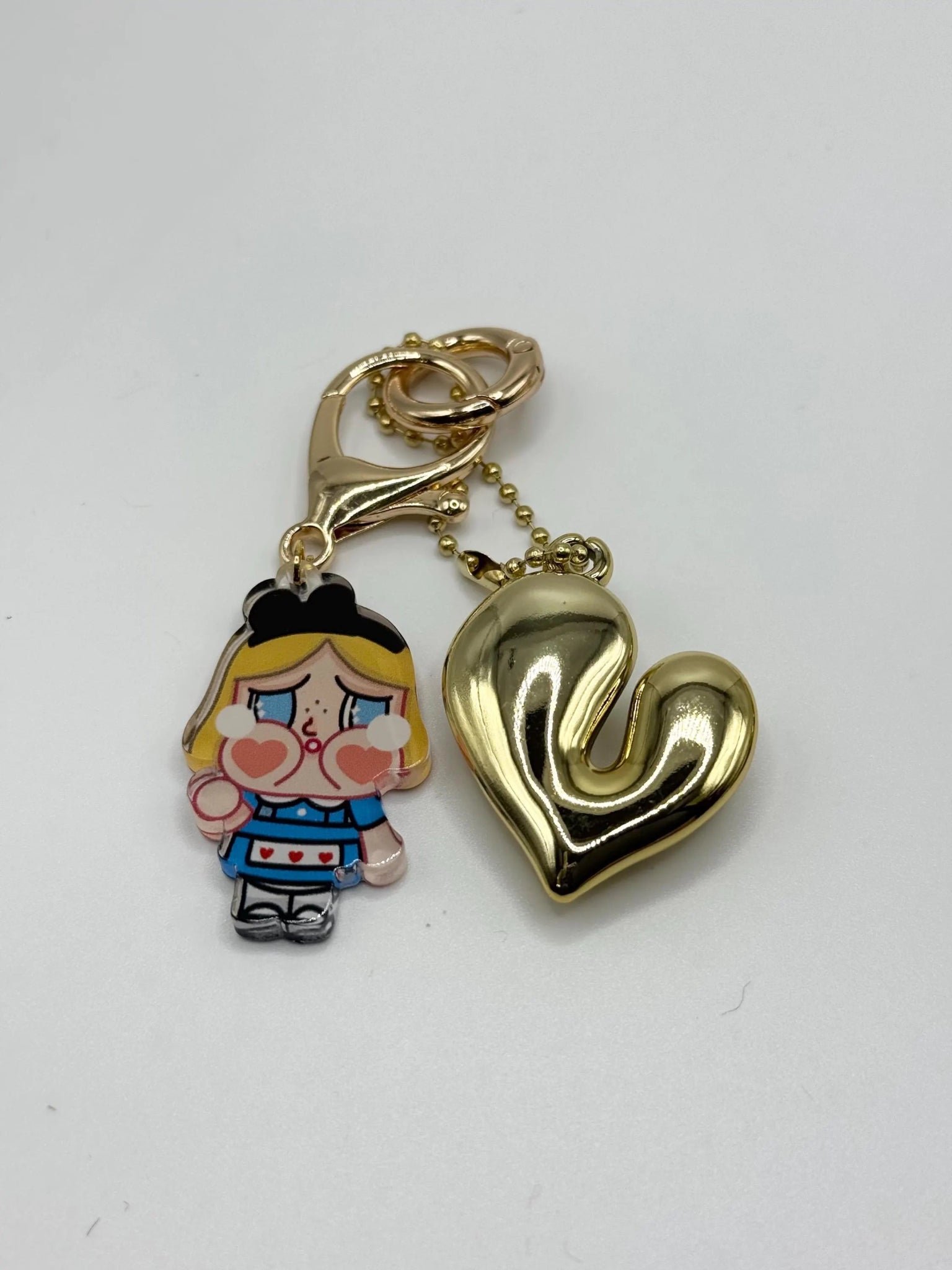 Baby Keychain with Gold Heart Accent - Pip & Purlie