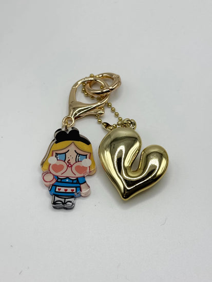 Baby Keychain with Gold Heart Accent - Pip & Purlie