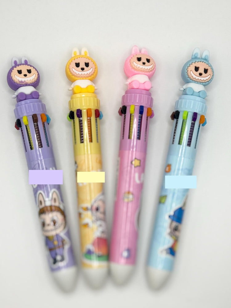 Bubu Monster Multicolor Pen | 10 Ink Colors | Cute Stationery Gift - Pip & Purlie