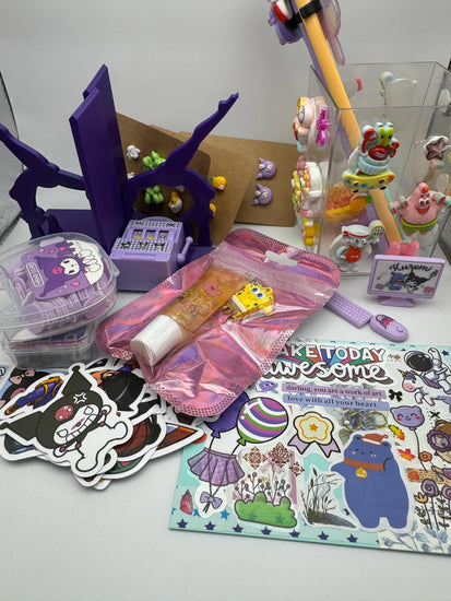 Curated Desk Essentials Box: Resin Crafts, Shoe Charms, Earrings - Kids Gift Set - Pip & Purlie