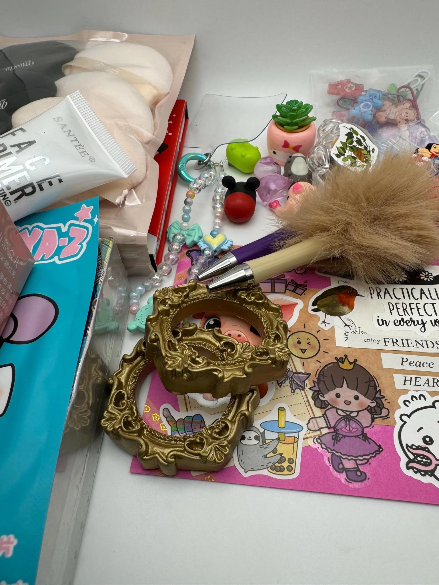 Curated Desk Essentials Box: Resin Crafts, Shoe Charms, Earrings - Kids Gift Set - Pip & Purlie