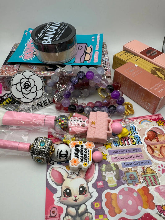 Curated Desk Essentials Box: Resin Crafts, Shoe Charms, Earrings - Kids Gift Set - Pip & Purlie