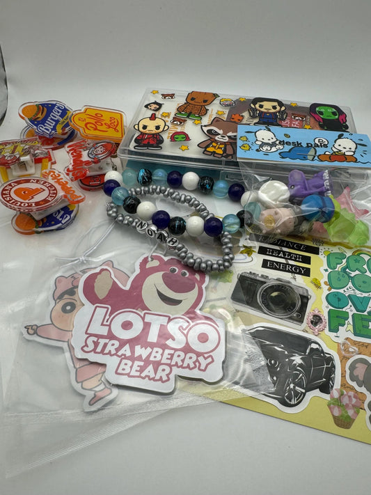 Curated Desk Essentials Box: Resin Crafts, Shoe Charms, Earrings - Kids Gift Set - Pip & Purlie