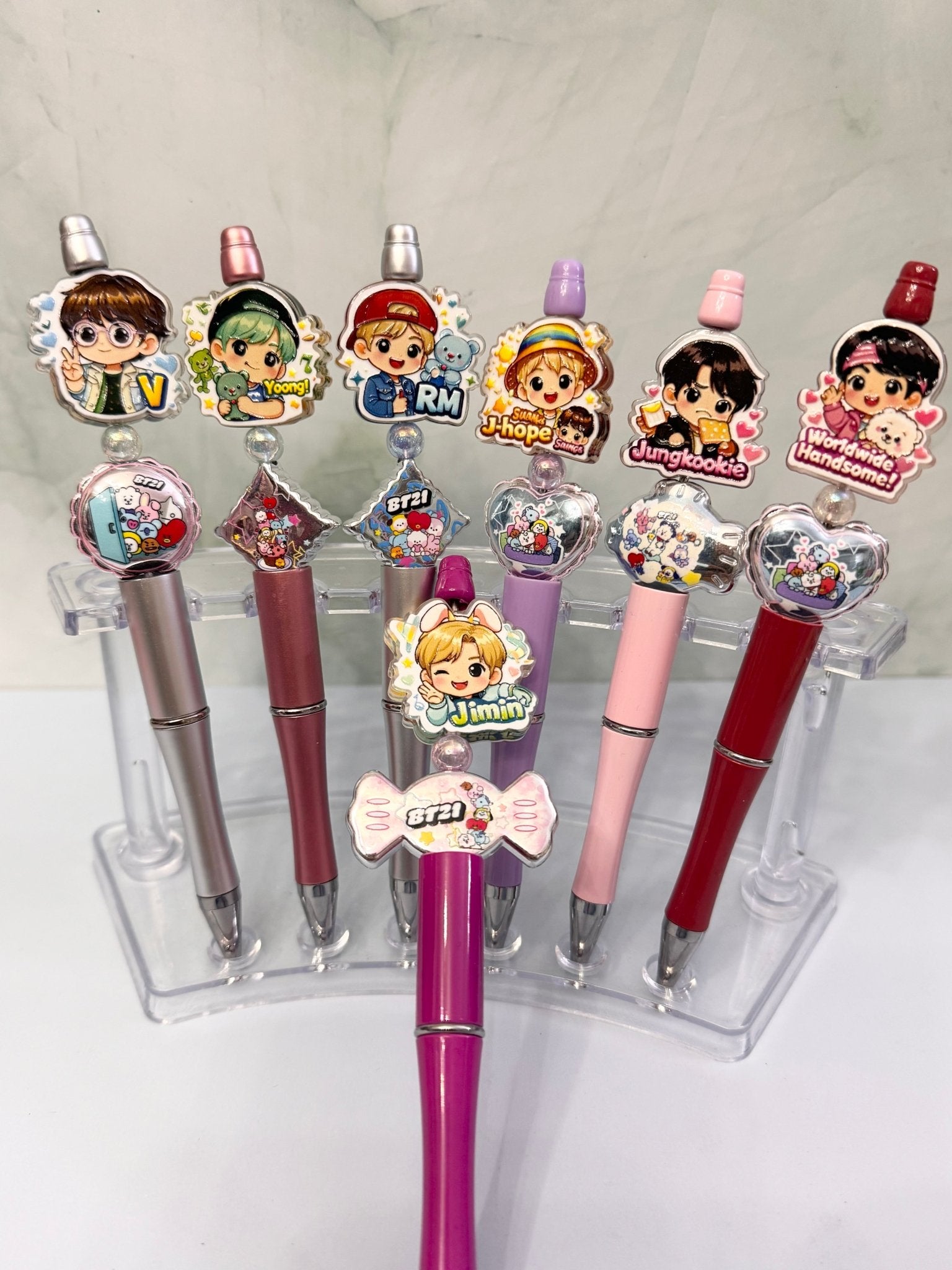Cute Army Kpop Beadable Pen | Decorative Collectible Writing Pen - Pip & Purlie