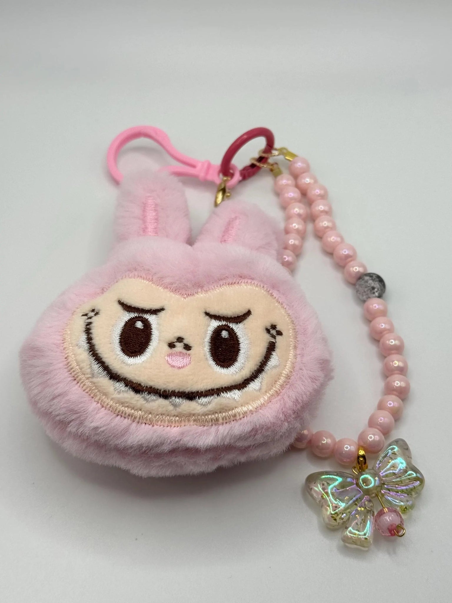 Cute Monster Head Bag Charm Plush – Soft 4” Keychain Accessory - Pip & Purlie