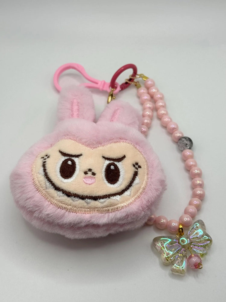 Cute Monster Head Bag Charm Plush – Soft 4” Keychain Accessory - Pip & Purlie
