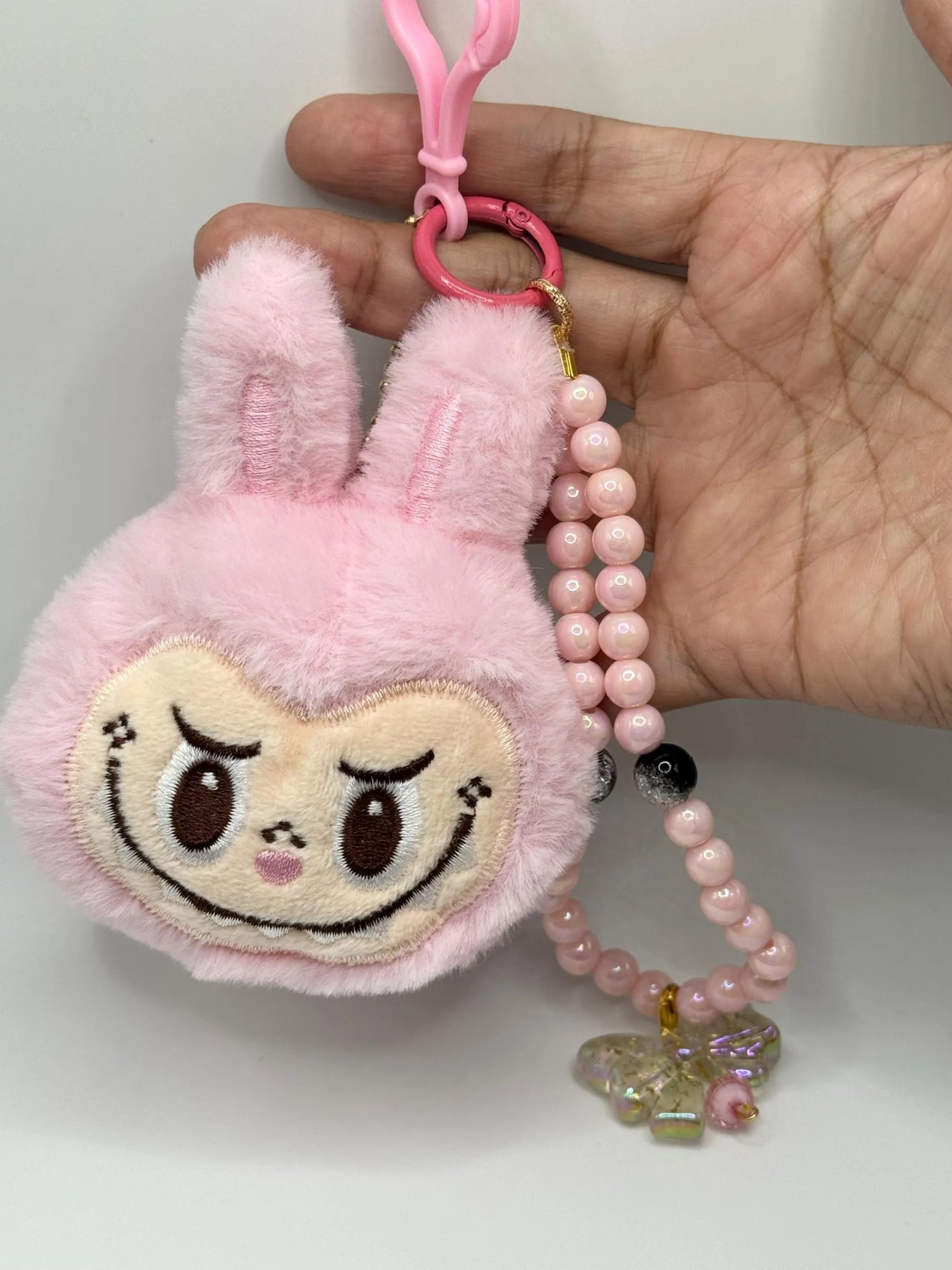 Cute Monster Head Bag Charm Plush – Soft 4” Keychain Accessory - Pip & Purlie