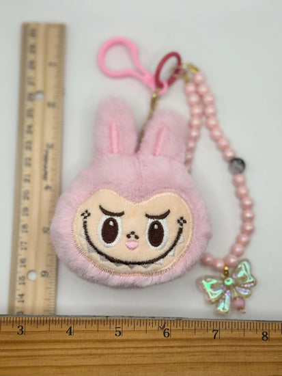 Cute Monster Head Bag Charm Plush – Soft 4” Keychain Accessory - Pip & Purlie