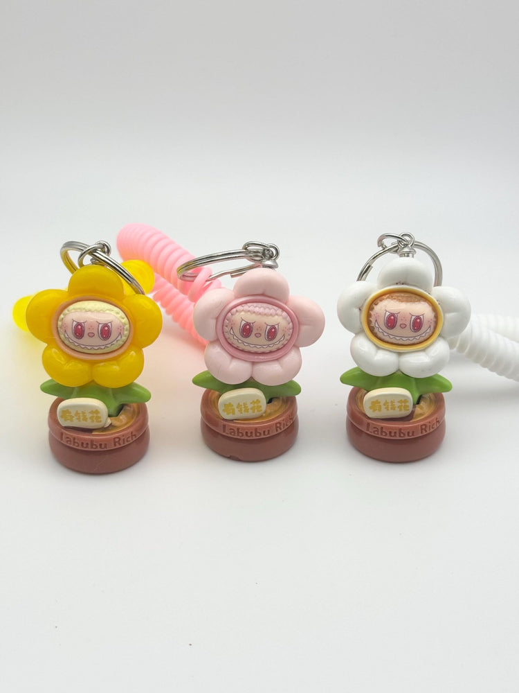 Flower Monster Keychain Bracelet: Playful Kawaii Style - Pip & Purlie