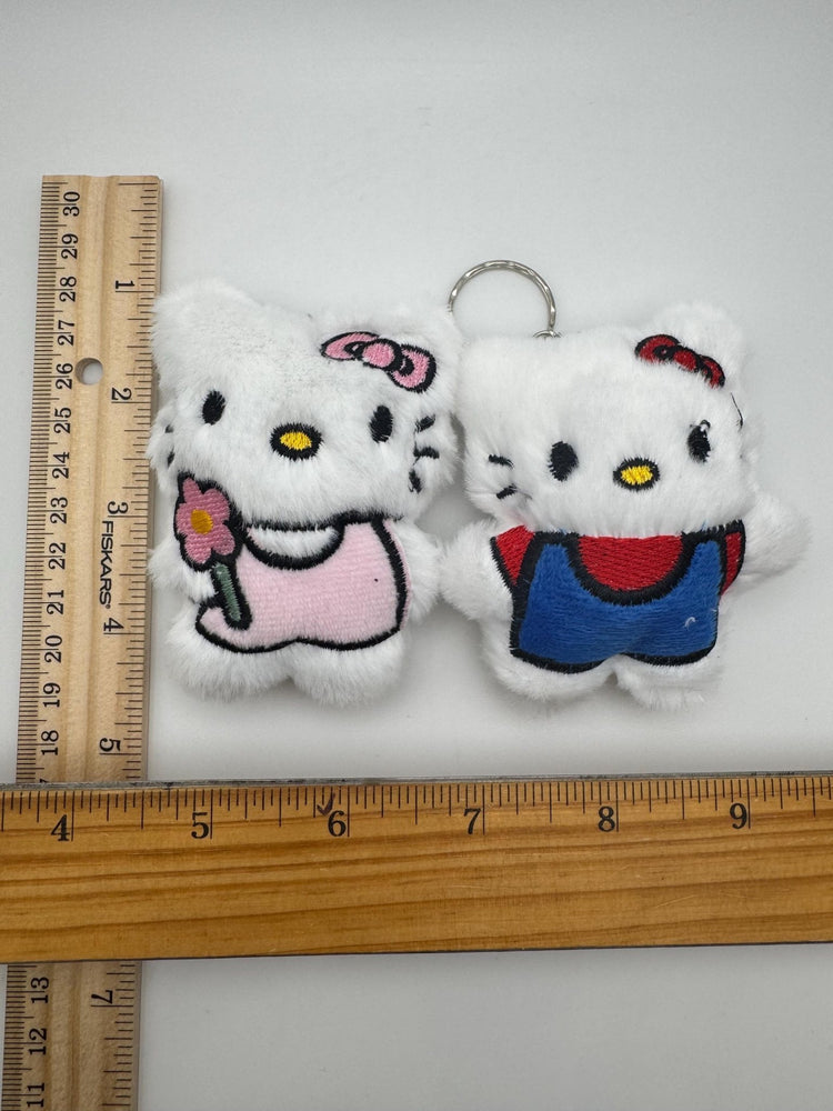 Full Body Kitty Plush Keychain - Handmade Pink Cat Charm - Pip & Purlie