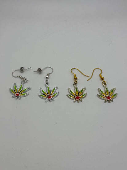 Happy Leaves Earrings | 420 - Friendly Jewelry | Gold & Silver Hardware | Stylish or Gag Gift - Pip & Purlie