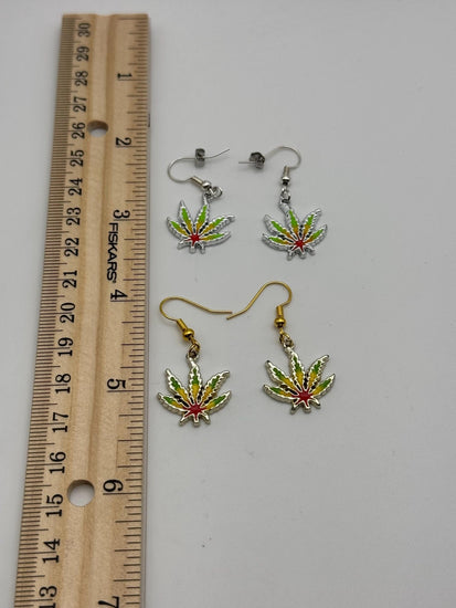 Happy Leaves Earrings | 420 - Friendly Jewelry | Gold & Silver Hardware | Stylish or Gag Gift - Pip & Purlie