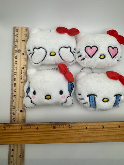 Kawaii Kitty Plush Keychain - Handmade Pink Cat Charm - Pip & Purlie