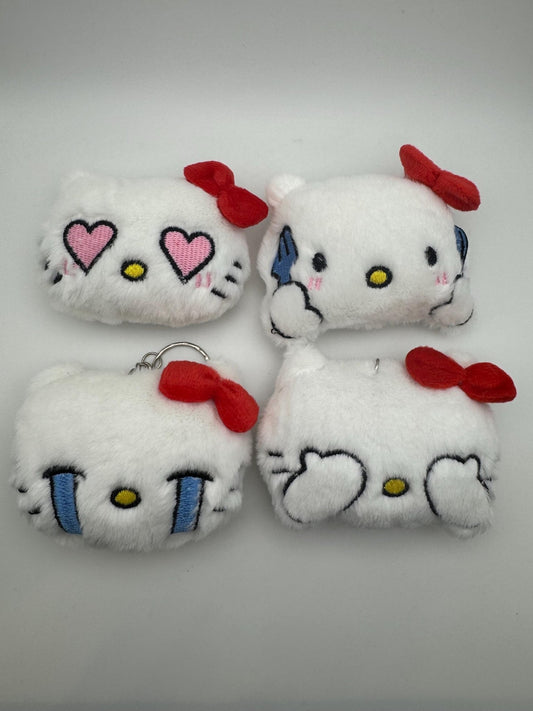 Kawaii Kitty Plush Keychain - Handmade Pink Cat Charm - Pip & Purlie