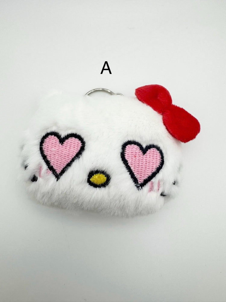 Kawaii Kitty Plush Keychain - Handmade Pink Cat Charm - Pip & Purlie