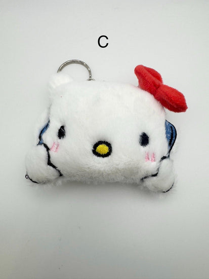 Kawaii Kitty Plush Keychain - Handmade Pink Cat Charm - Pip & Purlie