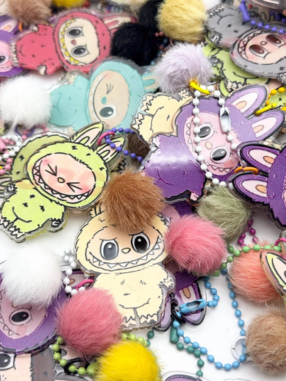 Monster Acrylic Keychain – Cute 2.5” Charm with Ball Chain, Fun Party Favors or Class Gifts - Pip & Purlie