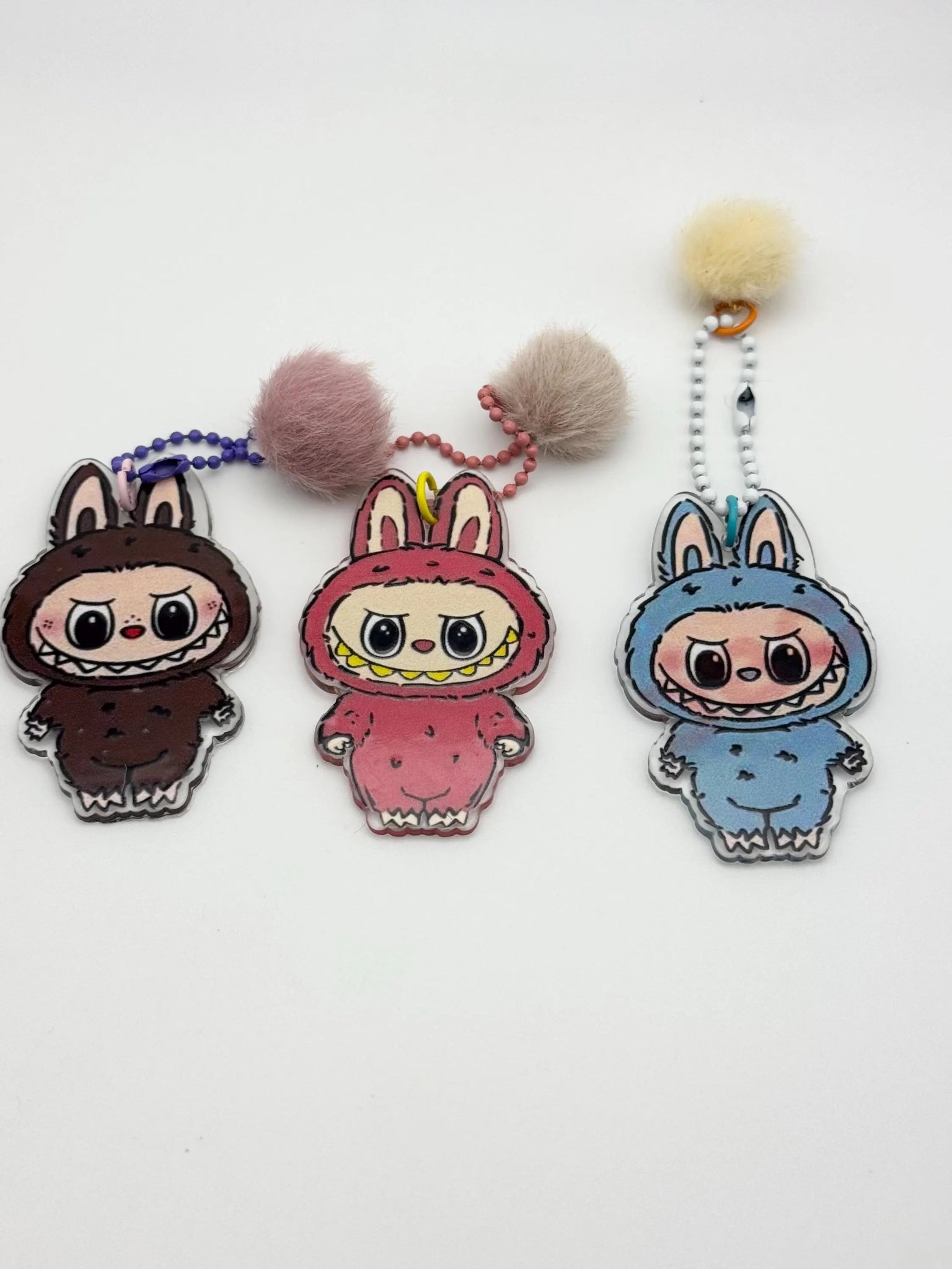 Monster Acrylic Keychain – Cute 2.5” Charm with Ball Chain, Fun Party Favors or Class Gifts - Pip & Purlie