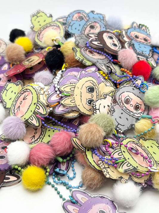 Monster Acrylic Keychain – Cute 2.5” Charm with Ball Chain, Fun Party Favors or Class Gifts - Pip & Purlie