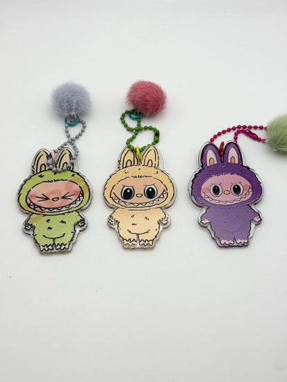 Monster Acrylic Keychain – Cute 2.5” Charm with Ball Chain, Fun Party Favors or Class Gifts - Pip & Purlie
