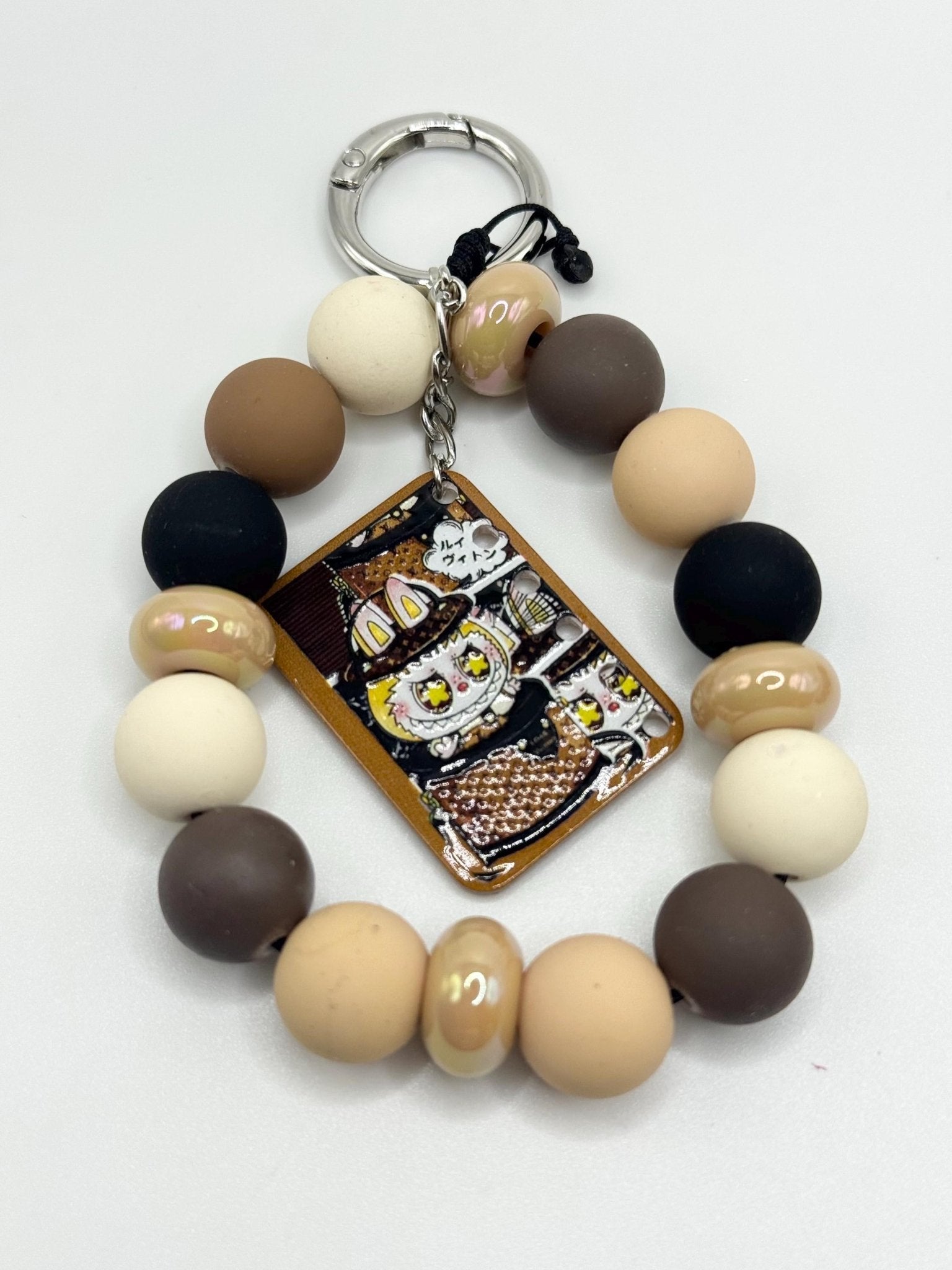 Monster Beaded Keychain Wristlet: Handmade Fashion Accessory - Pip & Purlie