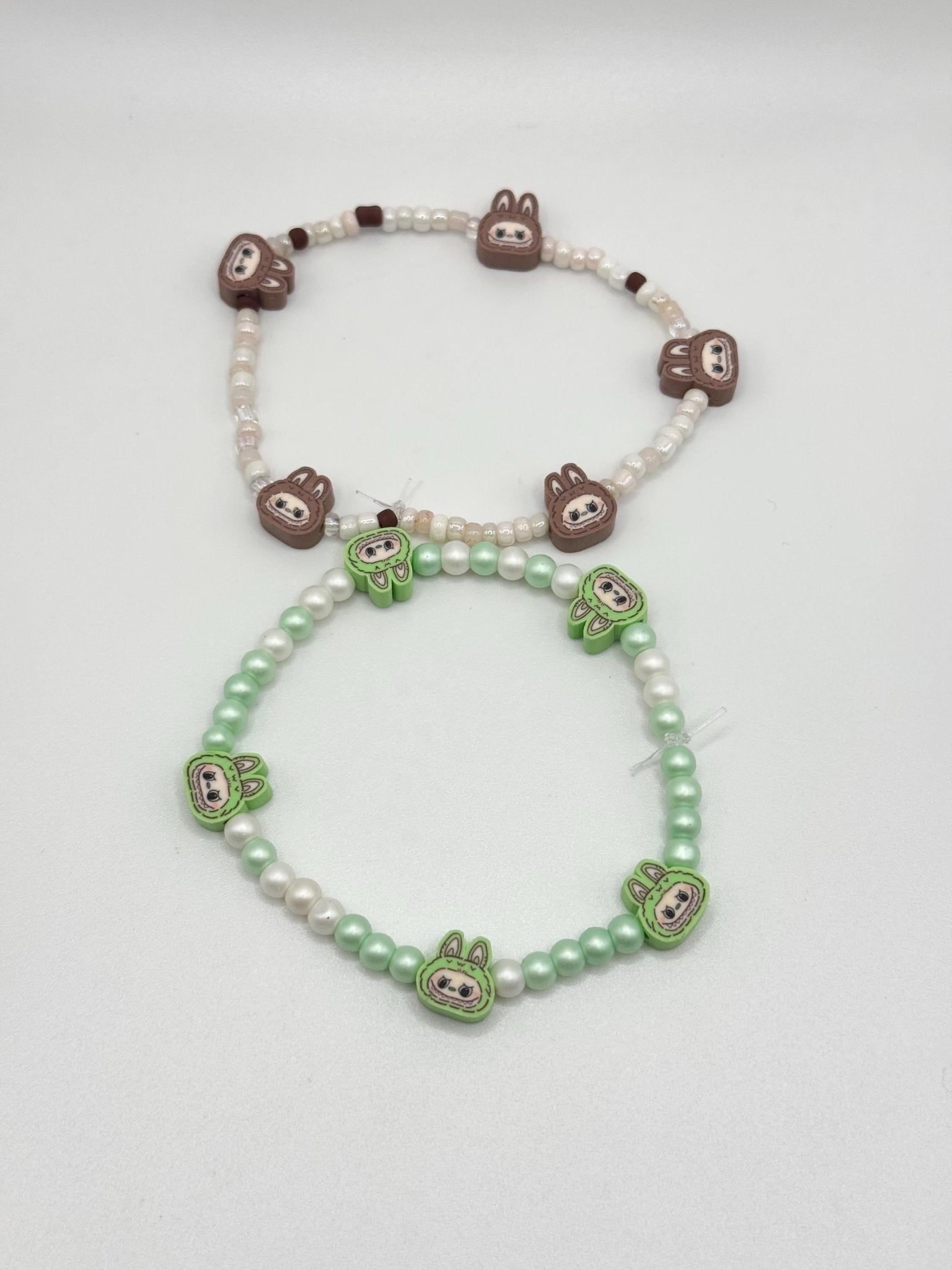 Monster Clay Bead Stretchy Bracelet: Playful Kawaii Style - Pip & Purlie