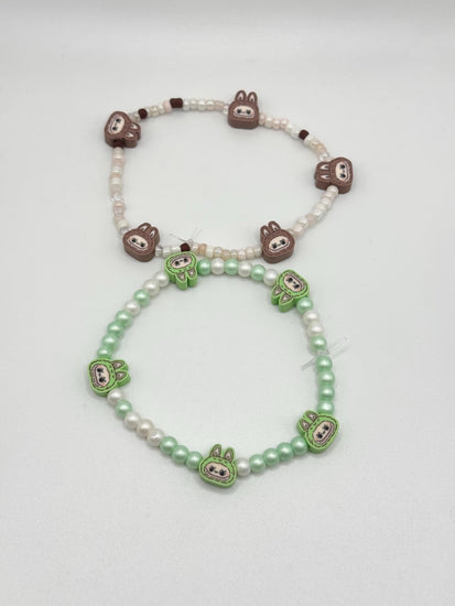 Monster Clay Bead Stretchy Bracelet: Playful Kawaii Style - Pip & Purlie