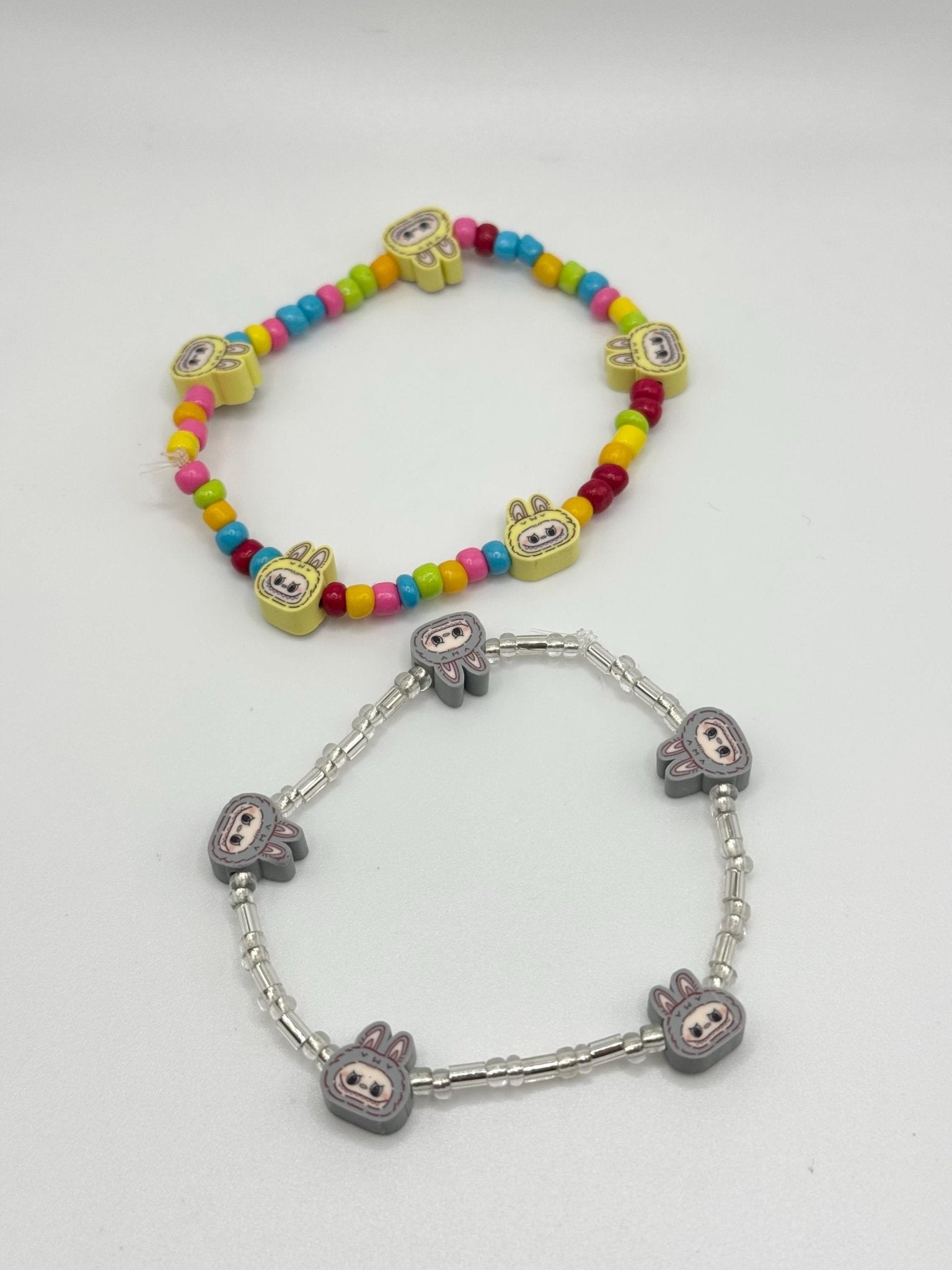 Monster Clay Bead Stretchy Bracelet: Playful Kawaii Style - Pip & Purlie