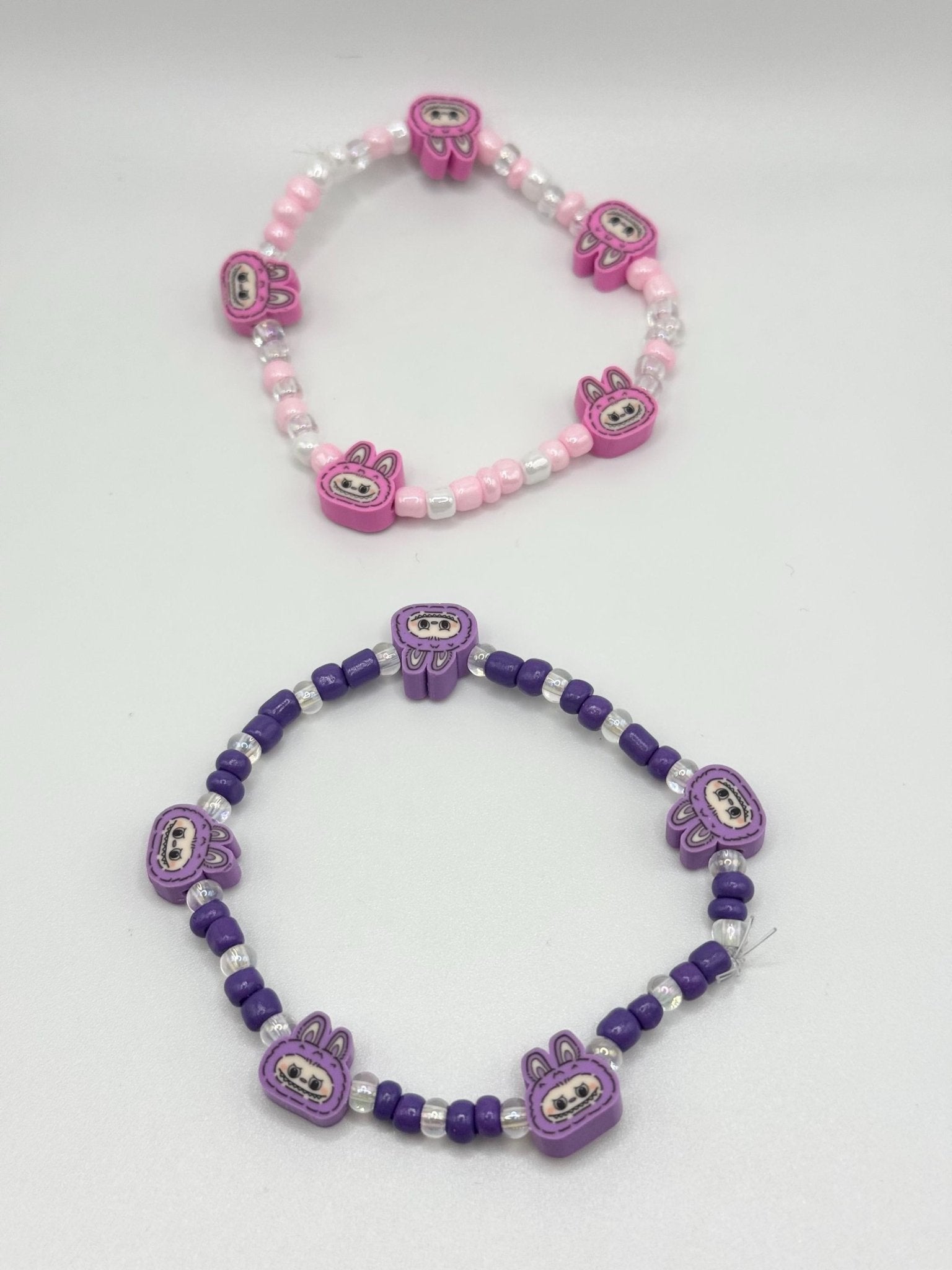 Monster Clay Bead Stretchy Bracelet: Playful Kawaii Style - Pip & Purlie