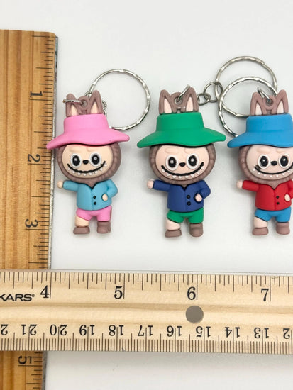 Monster Hat Rubber Keychain: Kawaii Bag Charm - Pip & Purlie