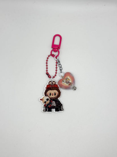 Monster Keychain with Heart Bead Accent - Pip & Purlie